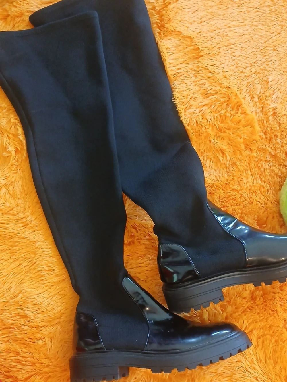 Women's Black Over-the-Knee Stretch Boots